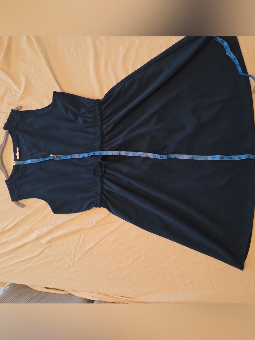 Maurices Teal Sleeveless Drawstring Waist Mini Dress Size XL with Front Zip - Picture 7 of 9